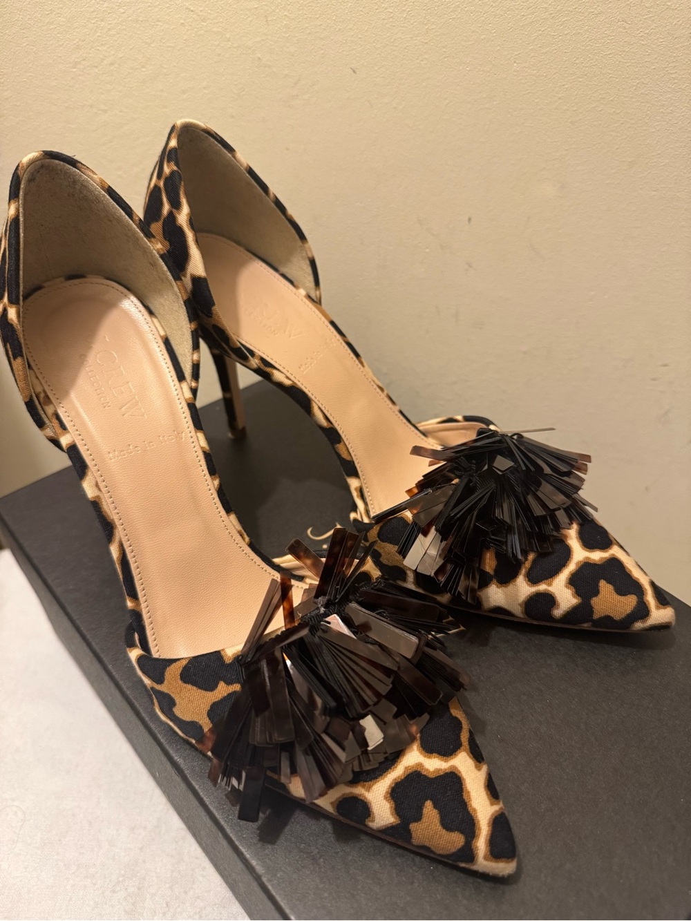 J.Crew Collection Elsie Sequin Leopard d'Orsay Pumps - Size 7.5 (Like New!) - Picture 10 of 14